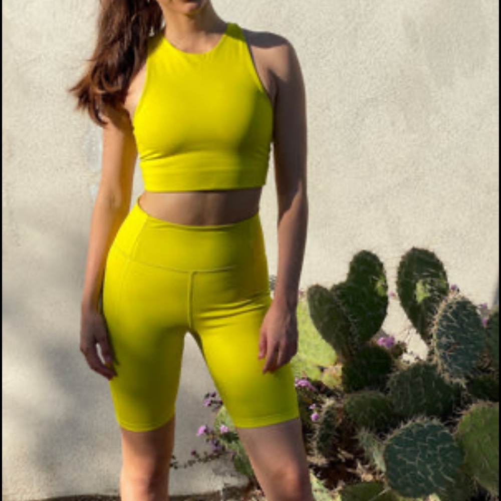 Girlfriend Dylan Bra in chartreuse